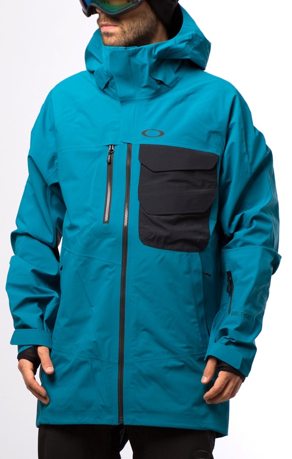 Oakley Solitude GoreTex 3L Snowboard/Ski Jacket, M, Aurora Blue